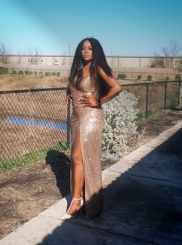 Glam Slit Sequin Dress