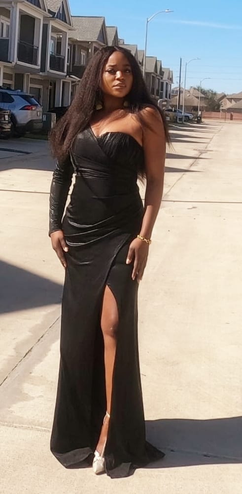 One Shoulder Black Dress