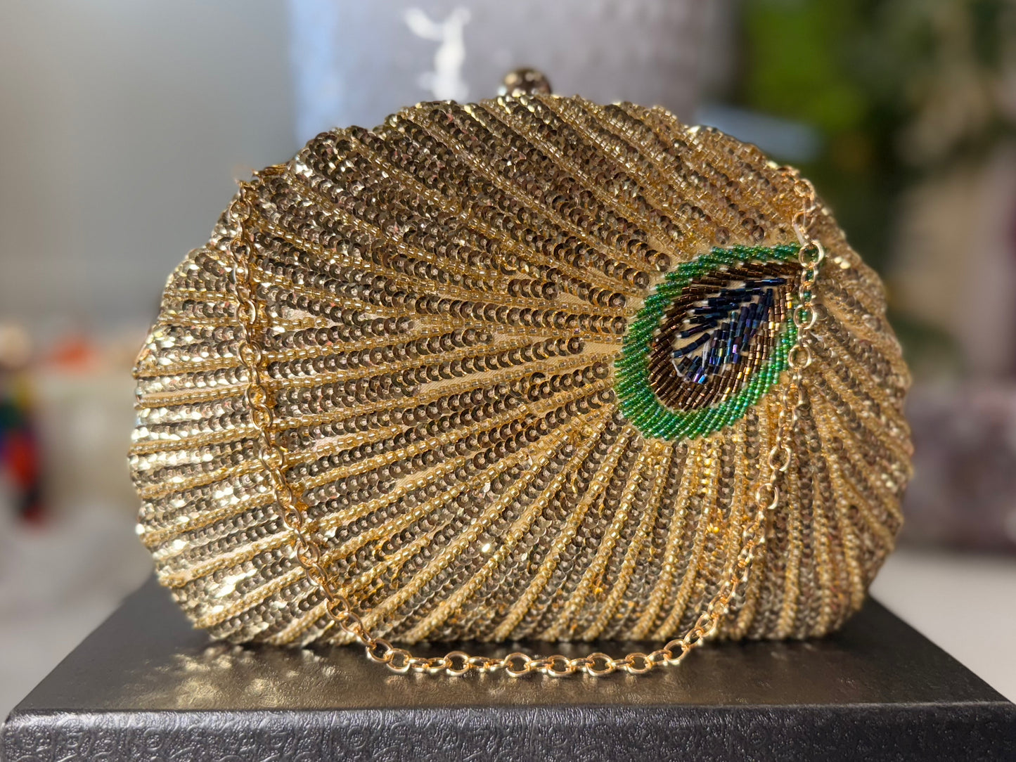 Golden Peacock Clutch