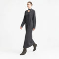 Women's V-Neck Knit Maxi Dress - Minimalist Oversized Casual Style
