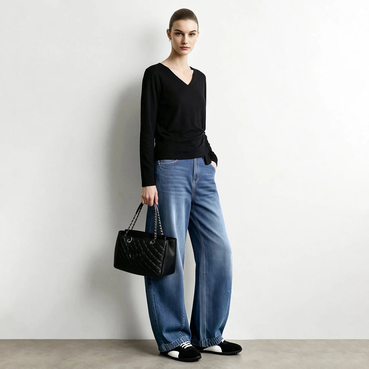 Women's Loose Fit Banana Jeans - Autumn Cotton Denim Casual Trousers