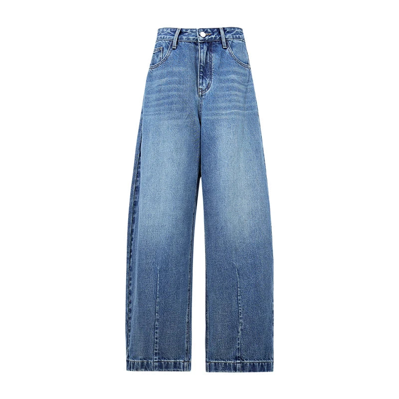 Women's Loose Fit Banana Jeans - Autumn Cotton Denim Casual Trousers