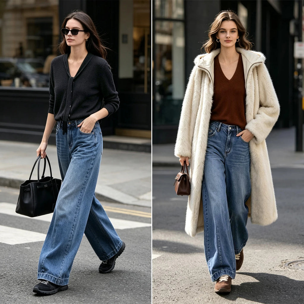 Women's Loose Fit Banana Jeans - Autumn Cotton Denim Casual Trousers