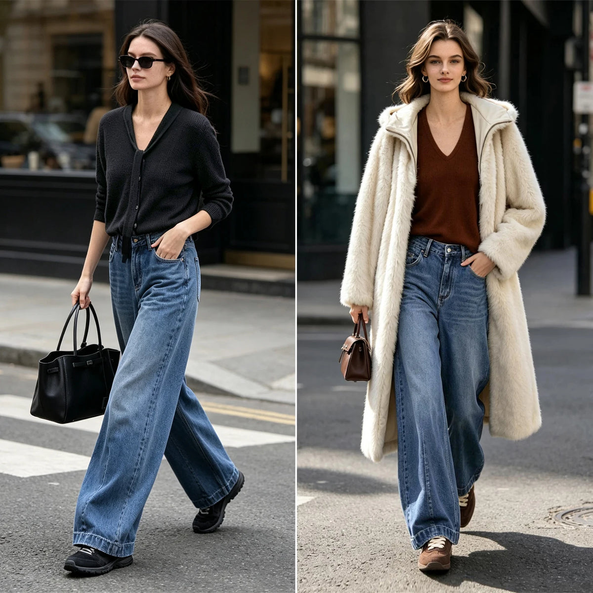 Women's Loose Fit Banana Jeans - Autumn Cotton Denim Casual Trousers