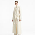 Women's Wool Alpaca Blend Belted Long Coat - Minimalist Winter Style