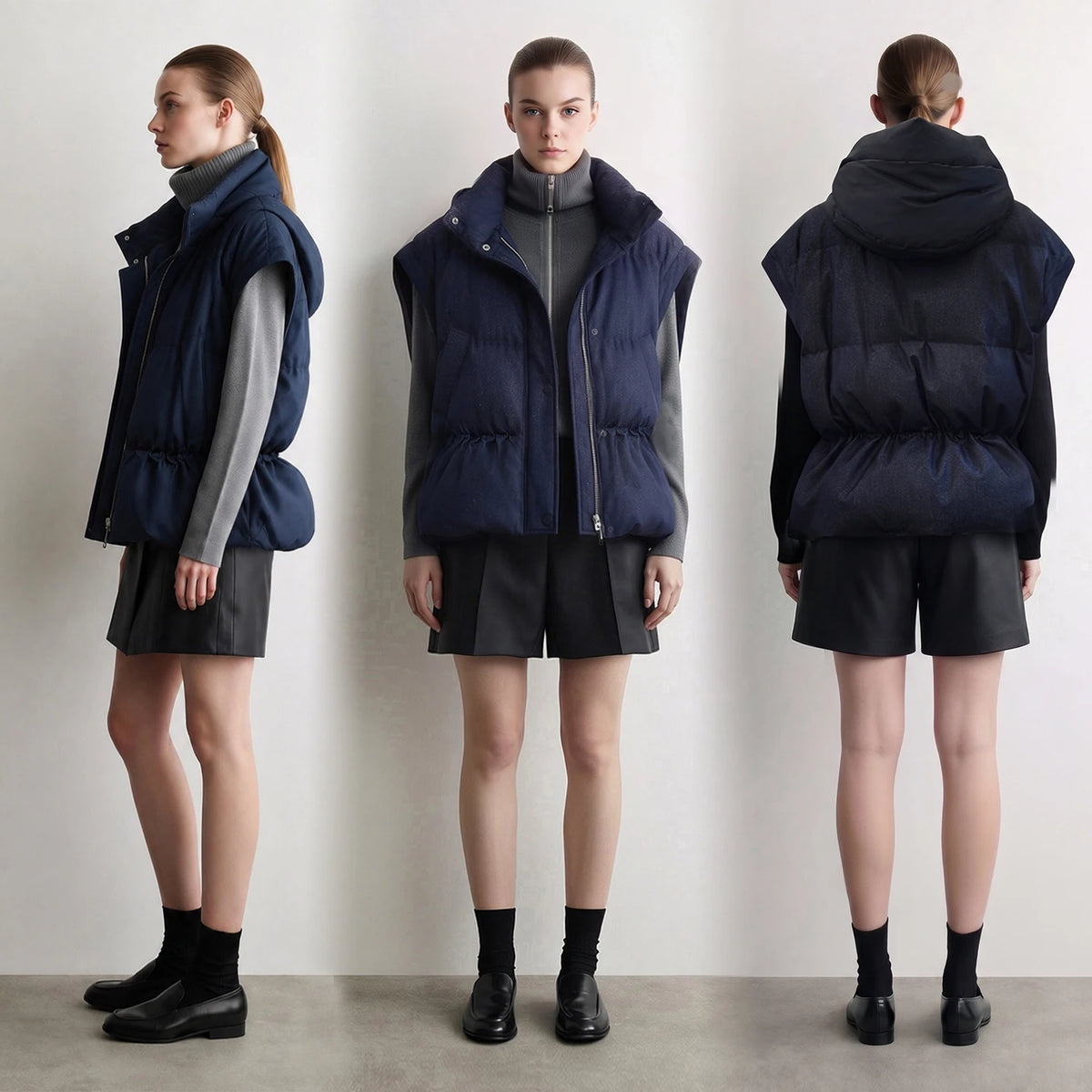 Amii 2-in-1 Down Puffer Jacket | Detachable Sleeves Winter Vest