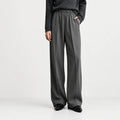 Women's Wide Leg Trousers - Minimalist Winter Casual Commuter Pants