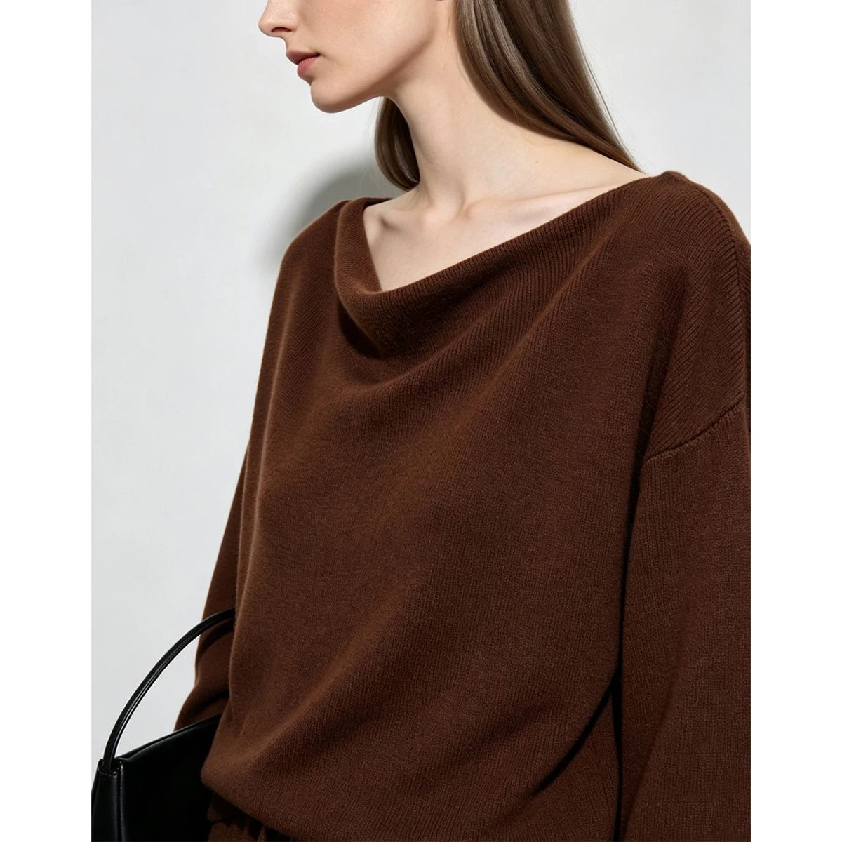 Amii Women's Minimalist Knit Sweater - Oversized Commuter Top