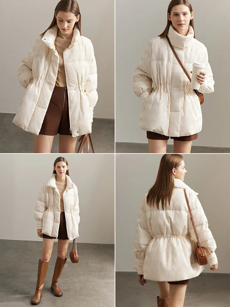 Women's Duck Down Puffer Jacket | Minimalist Lightweight Winter Coat