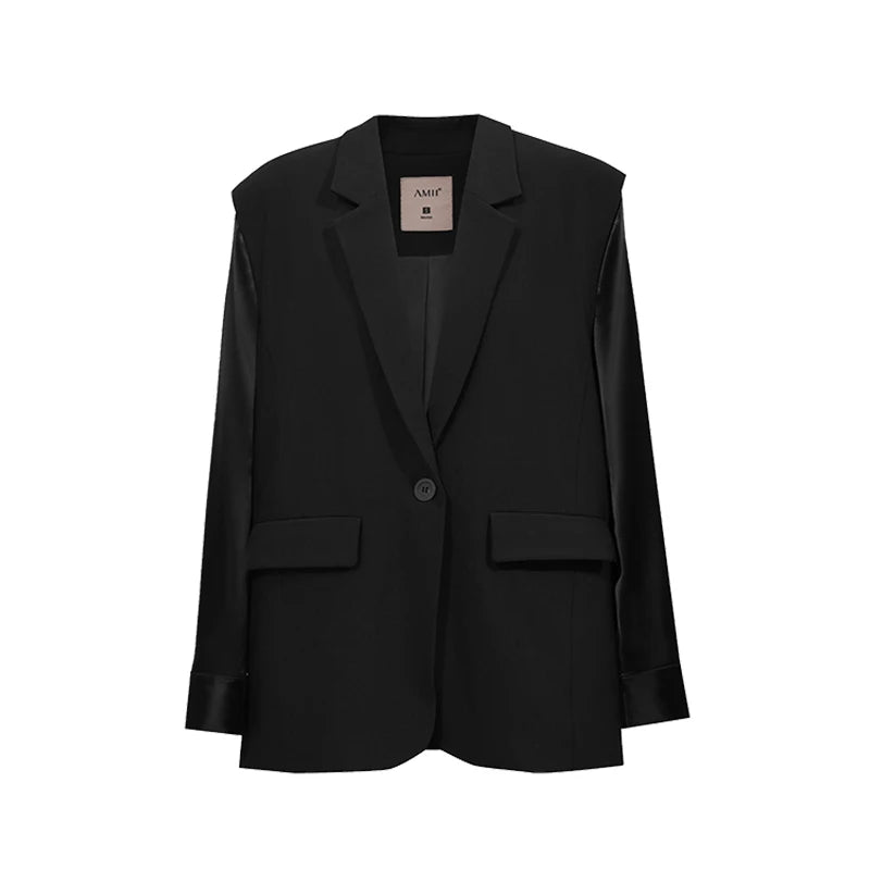 Women's Oversized Wide Shoulder Blazer - Professional Office Suit