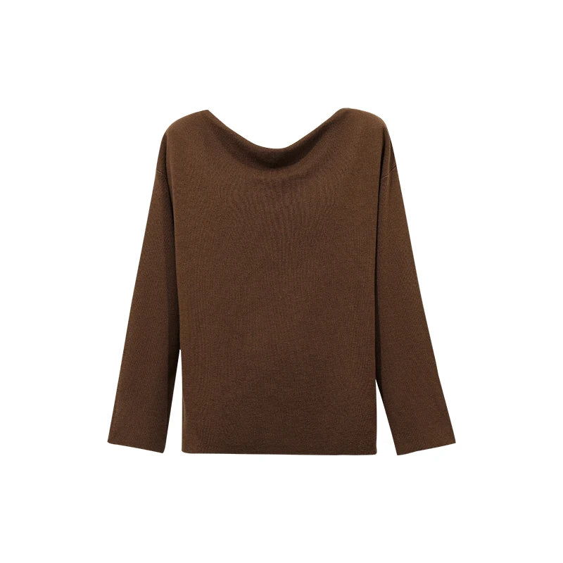 Amii Women's Minimalist Knit Sweater - Oversized Commuter Top