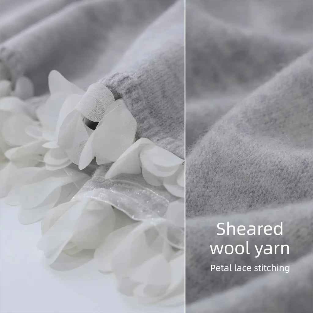 Women's Petal Lace Knit Sweater | Minimalist Commuter Pullover