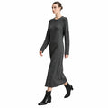 Women's A-Line Midi Knit Dress - Slim Fit Minimalist Commuter Style