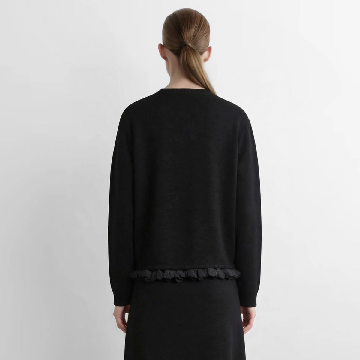 Women's Petal Lace Knit Sweater | Minimalist Commuter Pullover