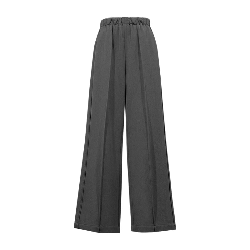 Women's Wide Leg Trousers - Minimalist Winter Casual Commuter Pants