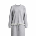 Women's Petal Lace Knit Sweater | Minimalist Commuter Pullover
