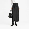 Women's Straight Front Slit Long Skirt - Minimalist Winter Commuter