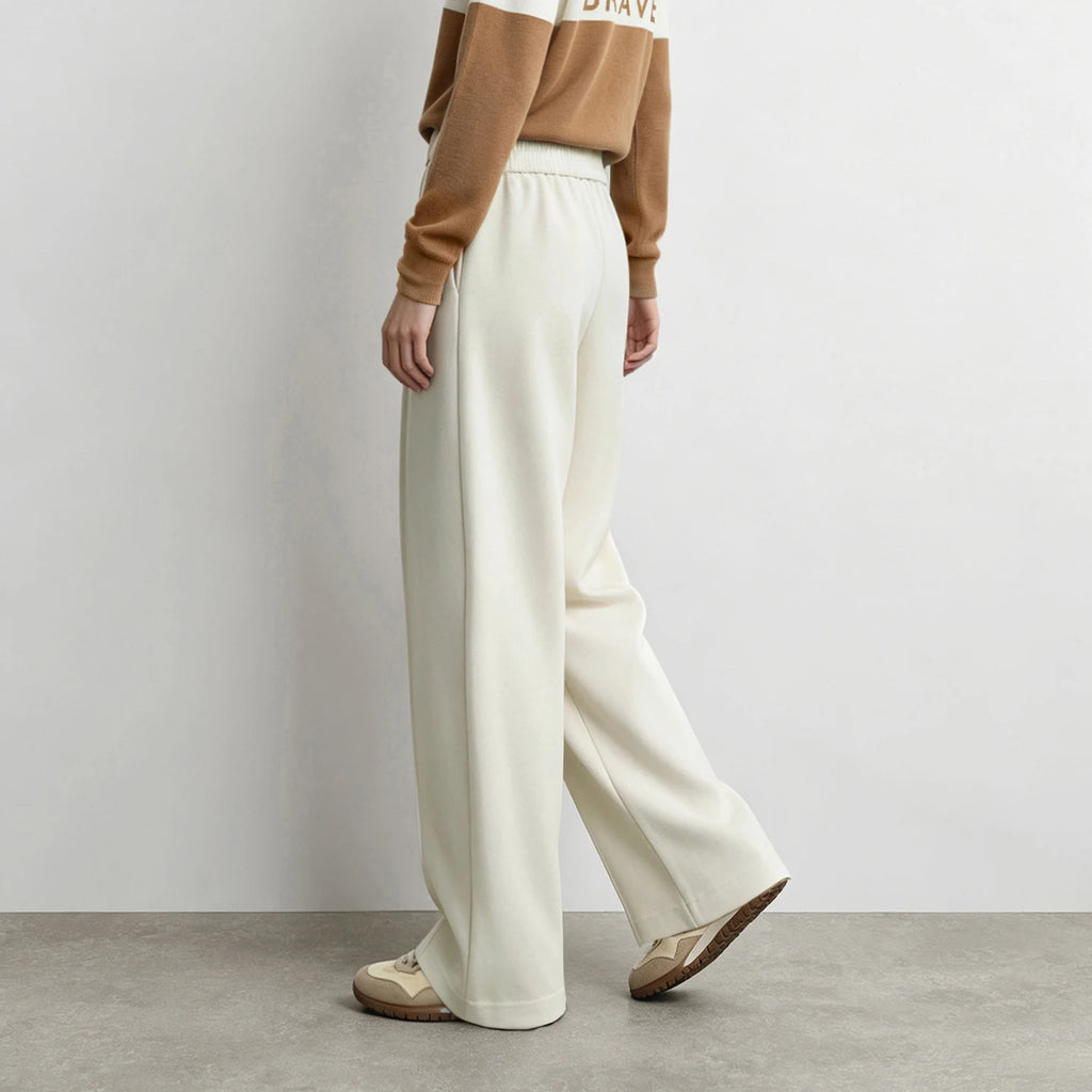 Women's Curved Drawstring Pants - Minimalist Winter Casual Trousers
