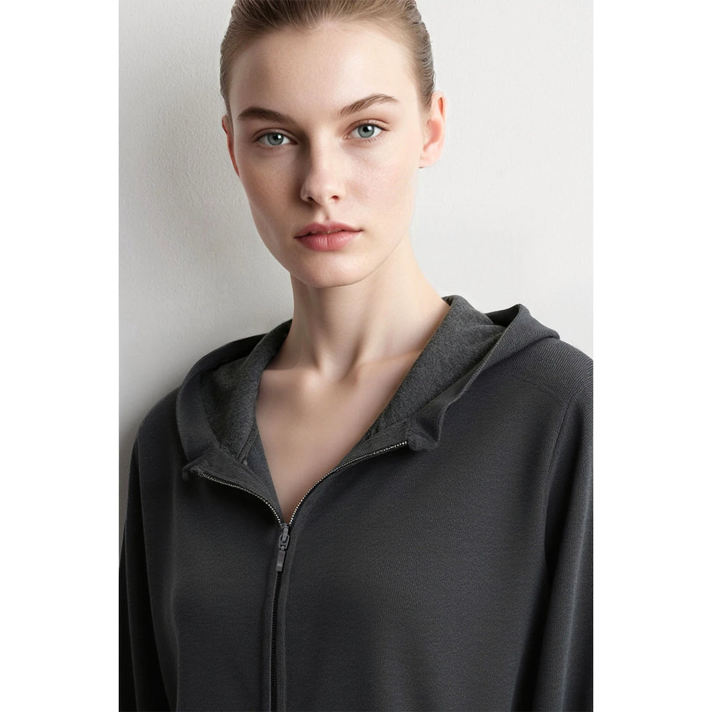 Women's Striped Hooded Knit Cardigan - Oversized Casual Outerwear