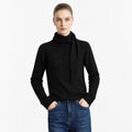Women's Scarf Collar Raglan Knit Sweater - Elegant Casual Pullover