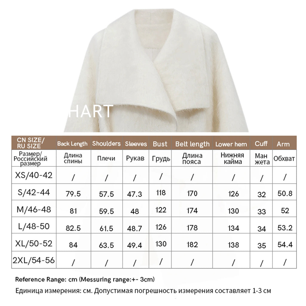 Wool Silk Blend Belted Coat | Minimalist Oversized Winter Outerwear